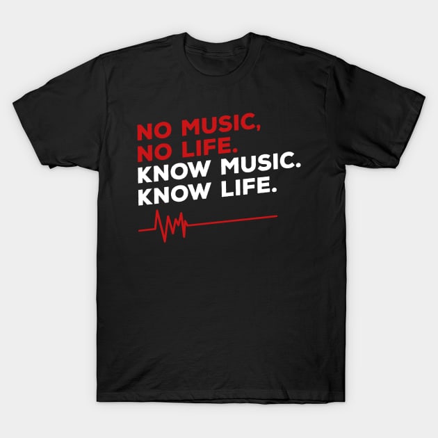 No music, no life. Know music. Know life. T-Shirt by nektarinchen